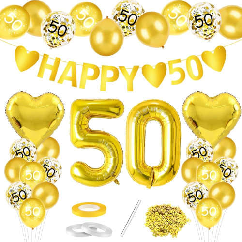 Globos Metalizados Oro, 38 Piezas Oro Globos